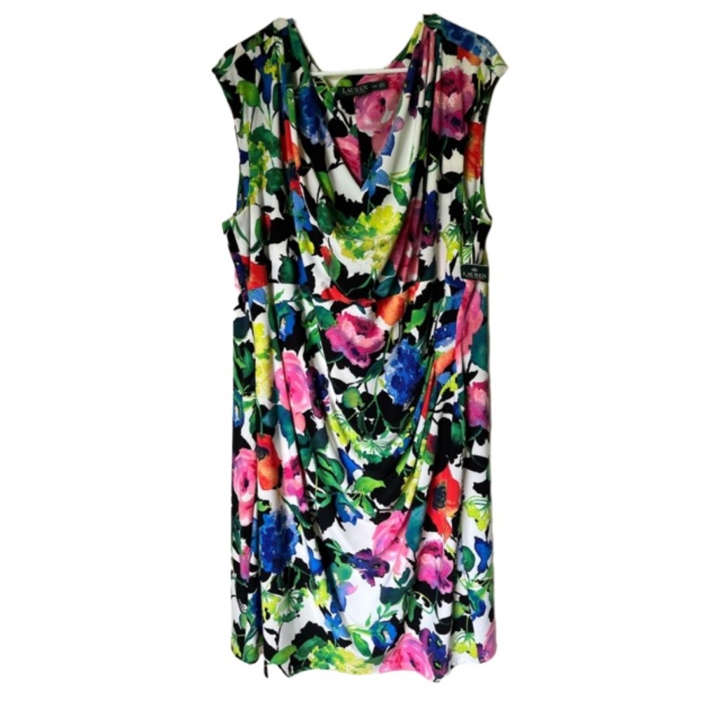 NWT LAUREN RALPH LAUREN Plus Size 22W Floral Print Dress